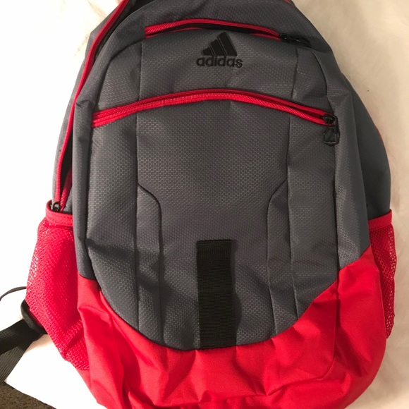 adidas red and black backpack